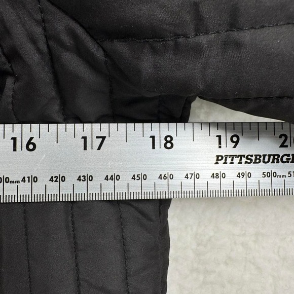 Ralph Lauren Quilted Jacket Womens Medium Black Snap Front Riding Coat - Picture 7 of 8